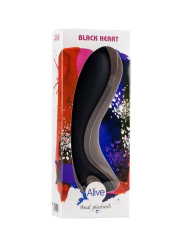ALIVE - MASSAGEM ANAL CORAÇÃO NEGRO 15 CM