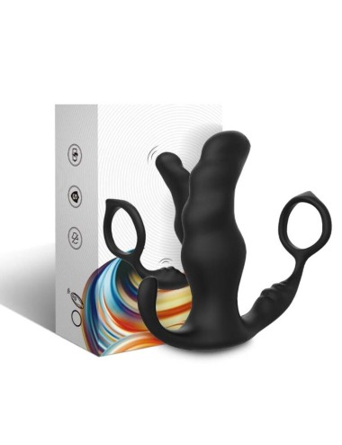 ARMONY - KNIGHT VIBRADOR ANAL PRÓSTATA E ANEL CONTROLE REMOTO PRETO