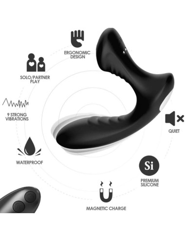 ARMONY - STORM VIBRADOR ANAL PRÓSTATA E PLUG CONTROLE REMOTO PRETO