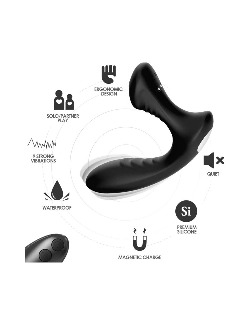 ARMONY - STORM VIBRADOR ANAL PRÓSTATA E PLUG CONTROLE REMOTO PRETO ARMONY - STORM VIBRADOR ANAL PRÓSTATA E PLUG CONTROLE REMOTO PRETO