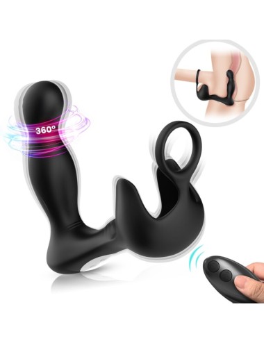 ARMONY - VIBRADOR SURROUND ANAL E ESTIMULADOR TESTICULOS E ANEL CONTROLE REMOTO PRETO