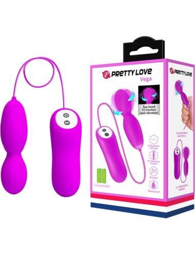 PRETTY LOVE - MASSAGER DE ROTAO E VIBRAO VEGA 12 FUNÕES FÚCSIA