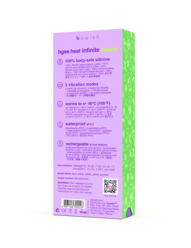 B SWISH - BGEE HEAT INFINITE DELUXE VIBRADOR RECARREGVEL LAVANDA SILICONE
