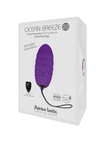 ADRIEN LASTIC - OCEAN BREEZE 2.0 OVO VIBRANTE RECARREGÁVEL CONTROLE REMOTO VIOLETA