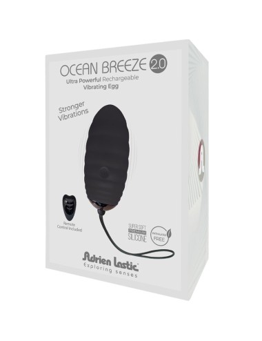 ADRIEN LASTIC - OCEAN BREEZE 2.0 OVO VIBRATÓRIO RECARREGÁVEL CONTROLE REMOTO PRETO