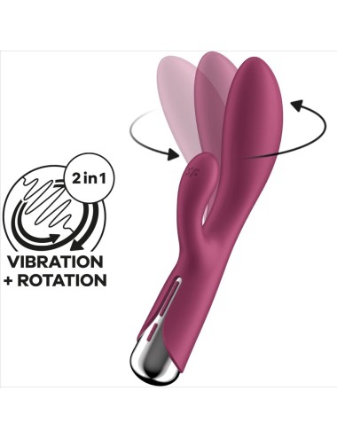 SATISFYER - COELHO GIRATÓRIO 1 CLITÓRIS E ESTIMULAO DE PONTO G VERMELHO