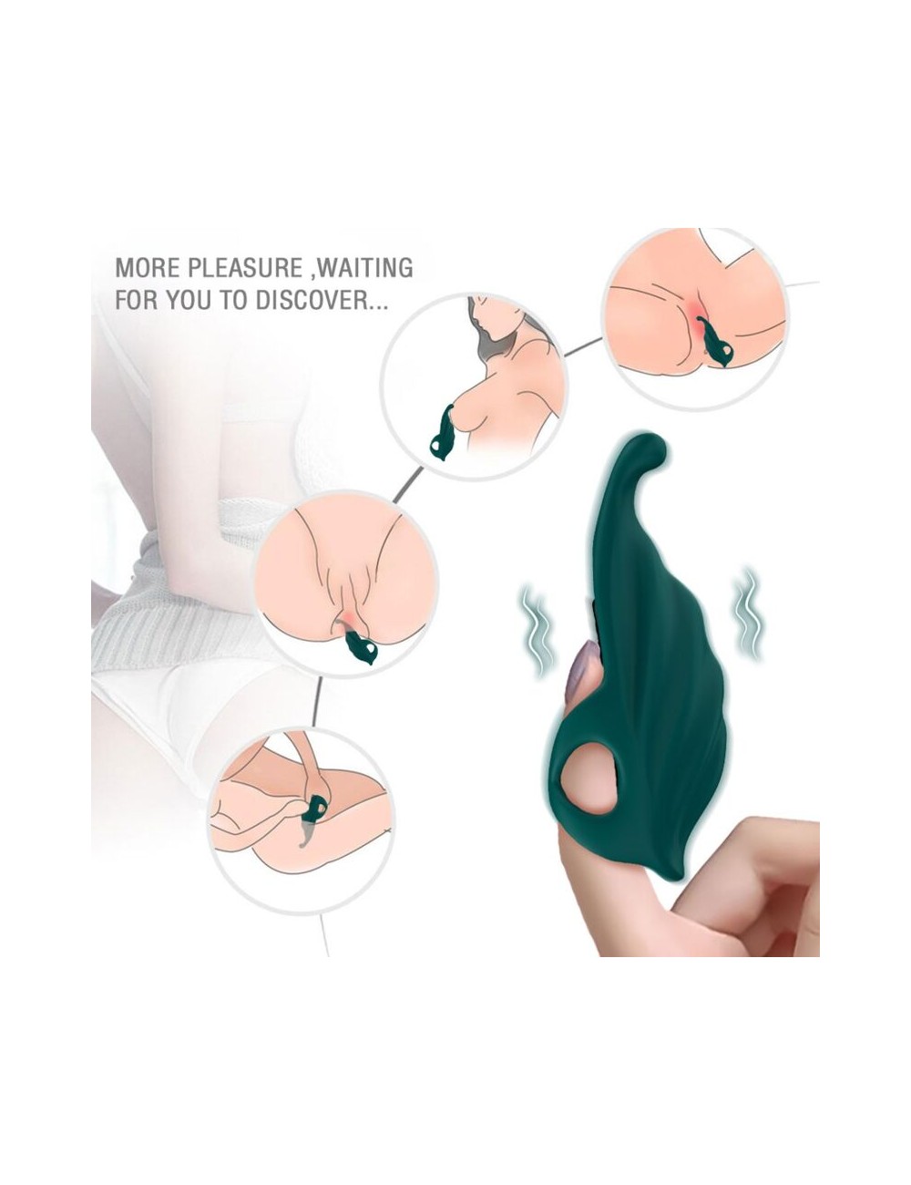 ARMONY - ESTIMULADOR DE DEDO E VIBRADOR VERDE ARMONY - ESTIMULADOR DE DEDO E VIBRADOR VERDE
