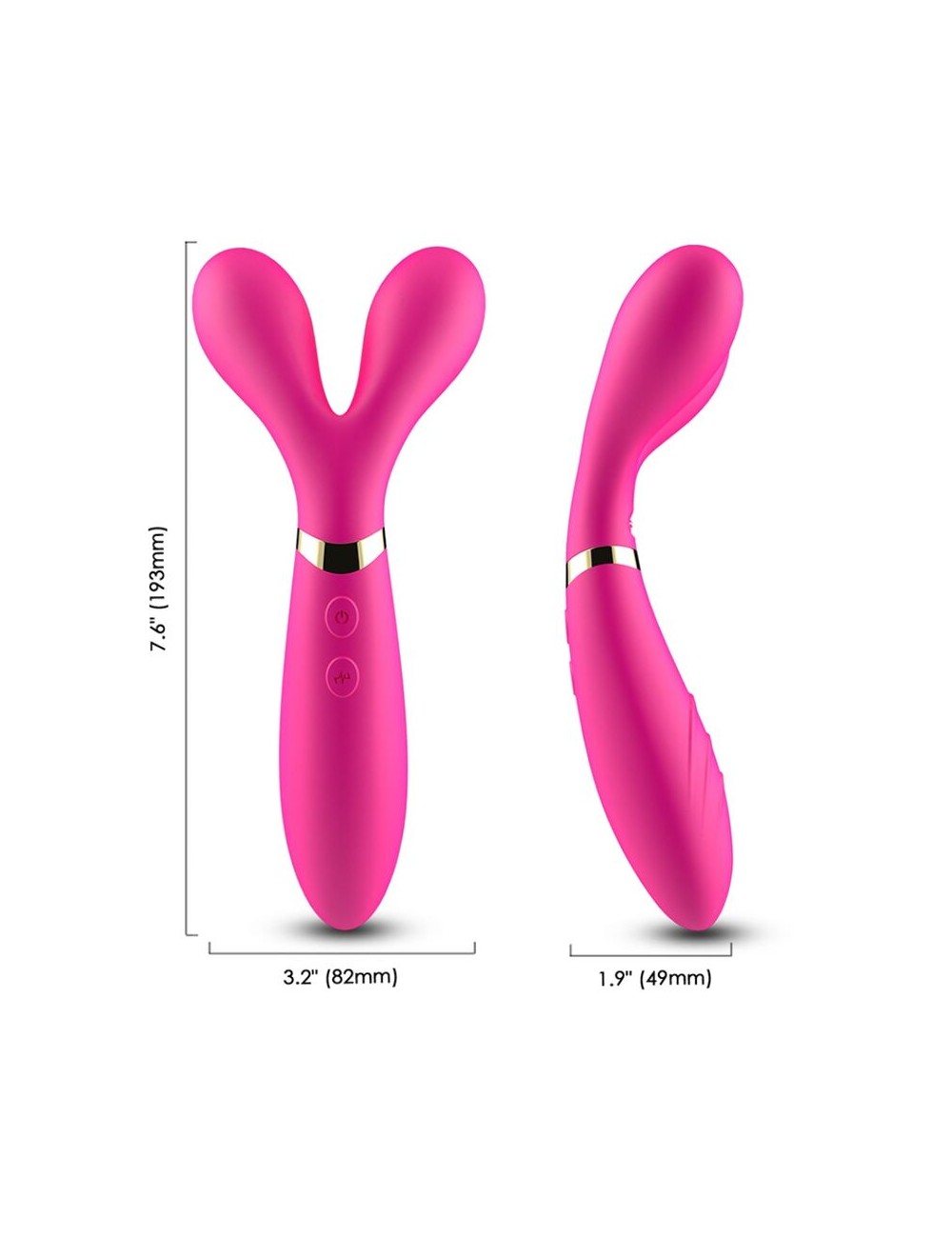 ARMONY - MASSAGER Y-WAND E VIBRADOR CABEÇA DUPLA FÚCSIA