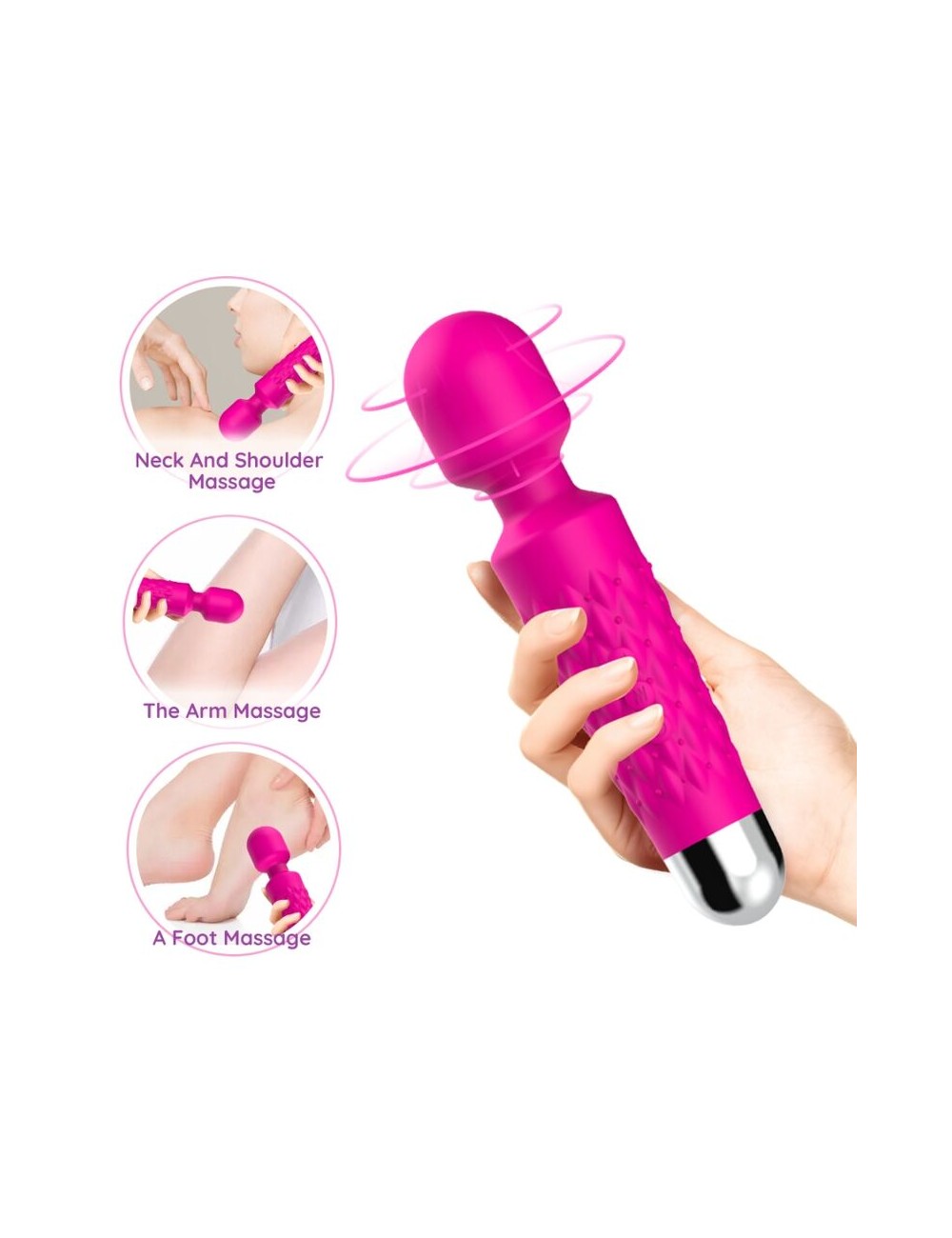 ARMONY - MASSAGER POSTMAN E VIBRADOR CABEÇA SUPER FLEXÍVEL FÚCSIA