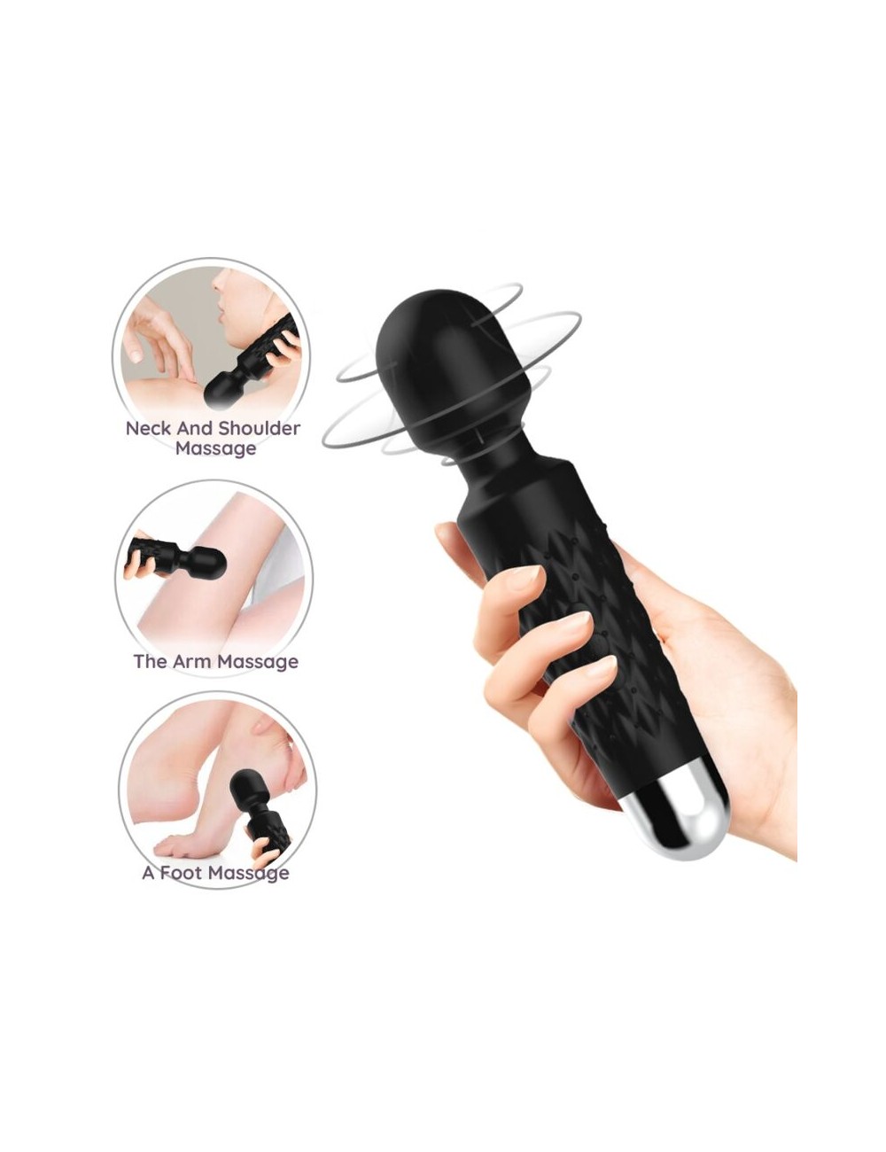 ARMONY - MASSAGER E VIBRADOR POSTMAN CABEÇA SUPER FLEXÍVEL PRETA
