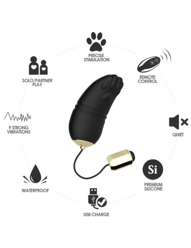 ARMONY - KITTY EGG VIBRADOR G-SPOT CONTROLE REMOTO PRETO