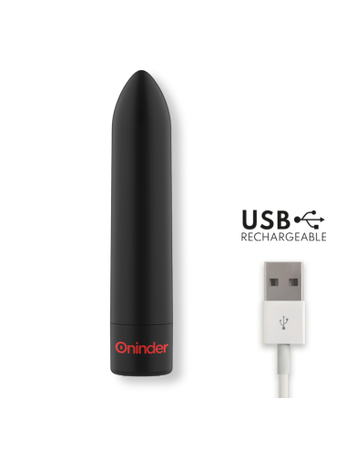 ONINDER - BERLIN BULLET VIBRADOR PRETO 9 MODOS 8,5 X 2 CM - APLICATIVO GRATUITO
