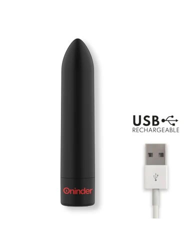 ONINDER - BERLIN BULLET VIBRADOR PRETO 9 MODOS 8,5 X 2 CM - APLICATIVO GRATUITO