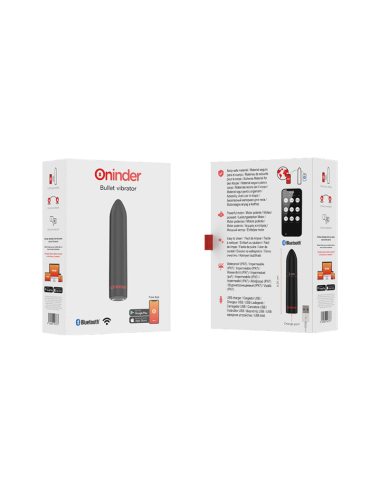 ONINDER - BERLIN BULLET VIBRADOR PRETO 9 MODOS 8,5 X 2 CM - APLICATIVO GRATUITO
