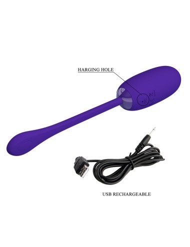 PRETTY LOVE - OVO VIBRANTE RECARREGVEL IMPERMEVEL JULIUS ROXO