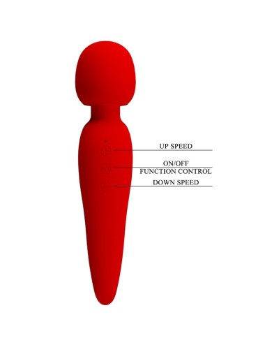 PRETTY LOVE - MAREDITH MASSAGER 12 MODOS DE VIBRAO VERMELHO