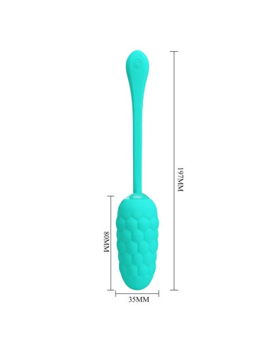 PRETTY LOVE - OVO VIBRANTE COM TEXTURA MARINHA RECARREGVEL AQUA GREEN