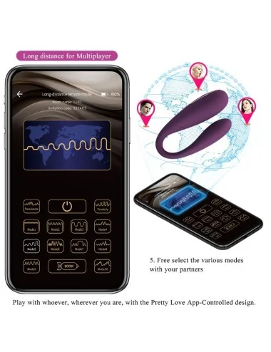 PRETTY LOVE - AUGUST VIBRADOR DE PRAZER DUPLO GLOBAL REMOTO