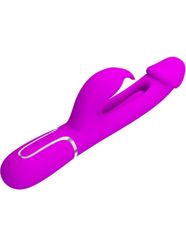 PRETTY LOVE - VIBRADOR COELHO DEJON 3 EM 1 MULTIFUNO FUCSIA