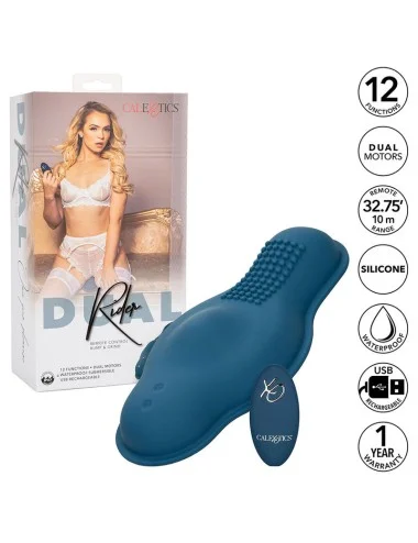 CALEXOTICS - RIDER MASSAGER DUPLO MOTOR CONTROLE REMOTO AZUL