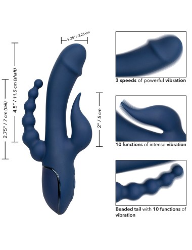 CALEXOTICS - VIBRADOR TRIPLO ORGASM AZUL