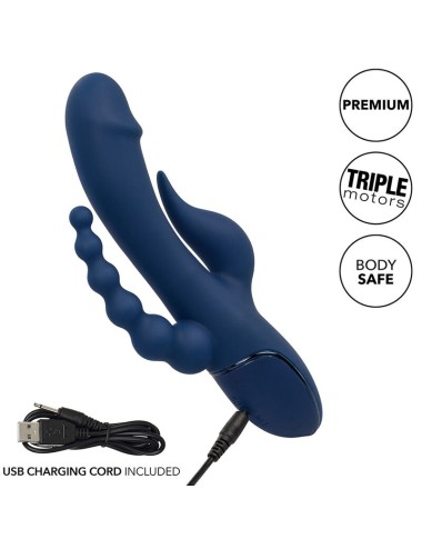 CALEXOTICS - VIBRADOR TRIPLO ORGASM AZUL