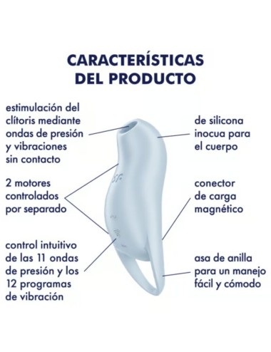 SATISFYER - POCKET PRO 1 ESTIMULADOR DE CLITÓRIS AZUL CLARO