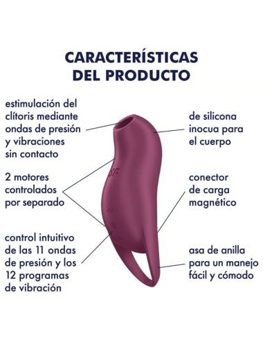 SATISFYER - POCKET PRO 1 ESTIMULADOR DE CLITÓRIS GARNET