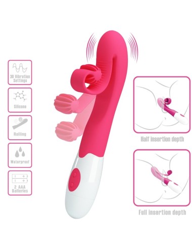 ROMANCE - VIBRADOR E ESTIMULADOR 30 VELOCIDADES COR-DE-ROSA