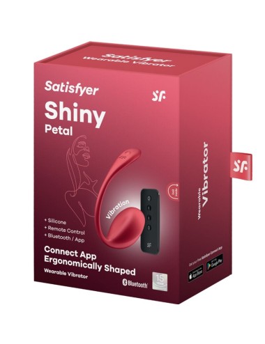 SATISFYER - SHINY PETAL ESTIMULADOR DE CONTROLE REMOTO G POINT VERMELHO APLICATIVO GRATUITO