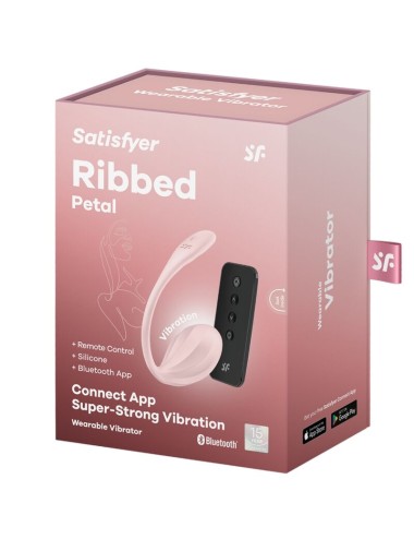 SATISFYER - RIBBED PETAL ESTIMULADOR DE CONTROLE REMOTO G POINT ROSE COM APLICATIVO GRATUITO