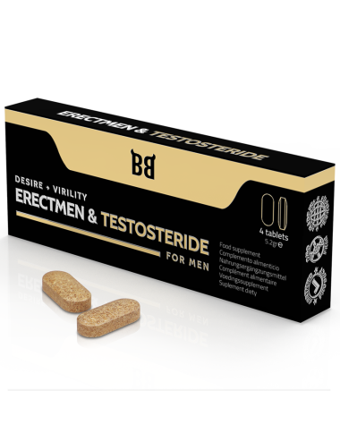 BLACK BULL - ERECTMEN & PODER DE TESTOSTERIDA E TESTOSTERONA PARA HOMENS 4 CÁPSULAS