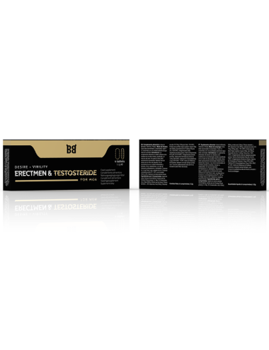 BLACK BULL - ERECTMEN & PODER DE TESTOSTERIDA E TESTOSTERONA PARA HOMENS 4 CÁPSULAS