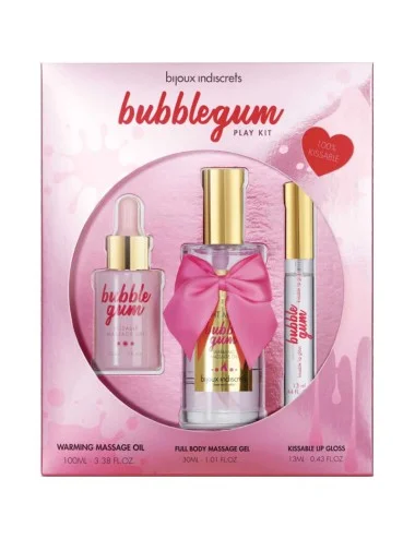 BIJOUX - INDISCRETS KIT BUBBLEGUM PLAY COM ÓLEO GEL E LIP GLOSS