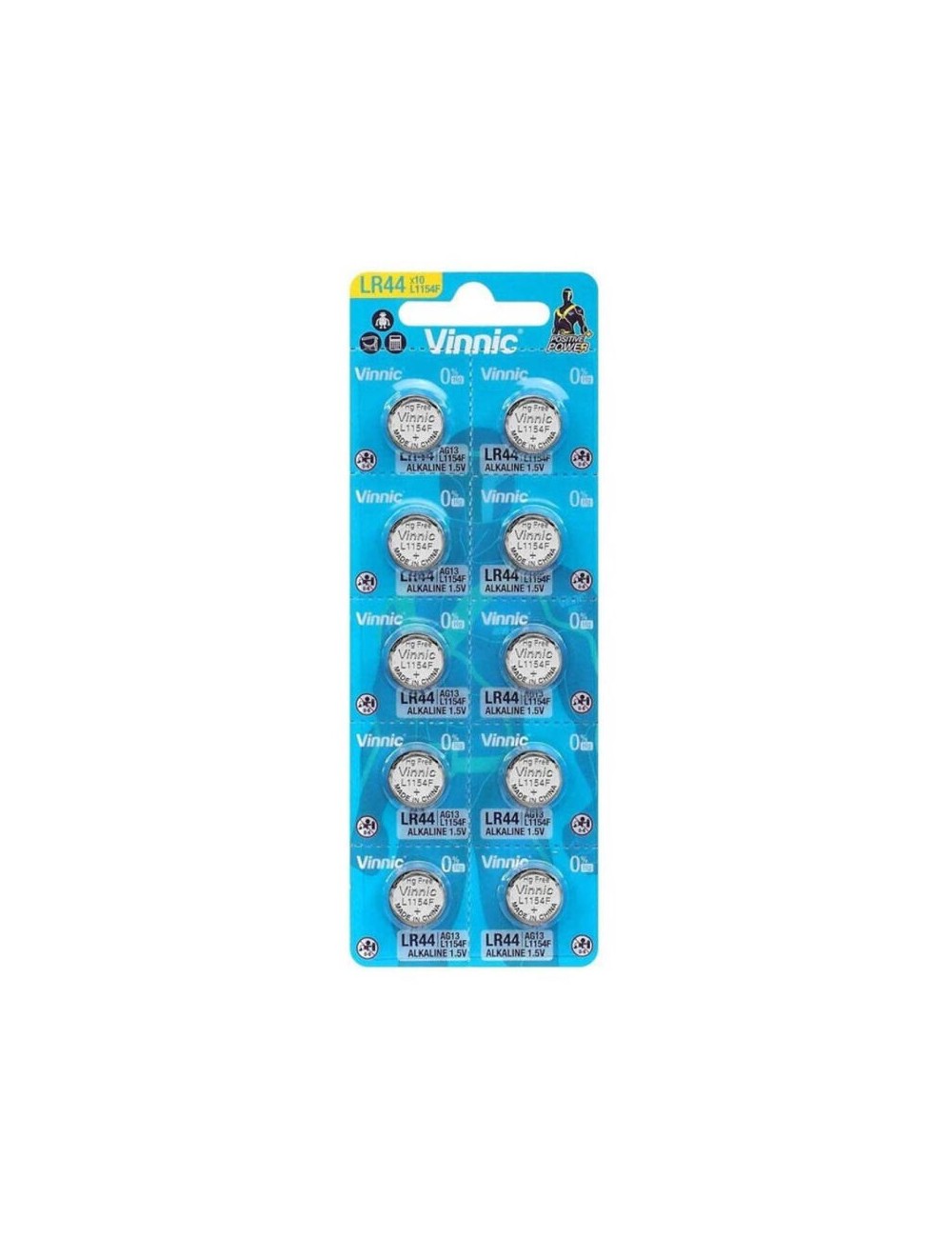 VINNIC - BATERIA BOTÃO ALCALINA AG13 L1154F LR44 BLISTER*10 VINNIC - BATERIA BOTÃO ALCALINA AG13 L1154F LR44 BLISTER*10