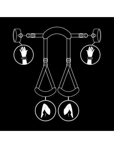 FETISH SUBMISSIVE - POSIÇÃO DE PERNAS ABERTAS COM ALGEMAS DE FORRO DE NOPRENE