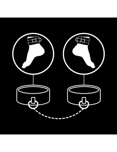 FETISH SUBMISSIVE - PUNHOS DE TORNOZELO DE COURO VEGANO COM FORRO DE NOPRENE