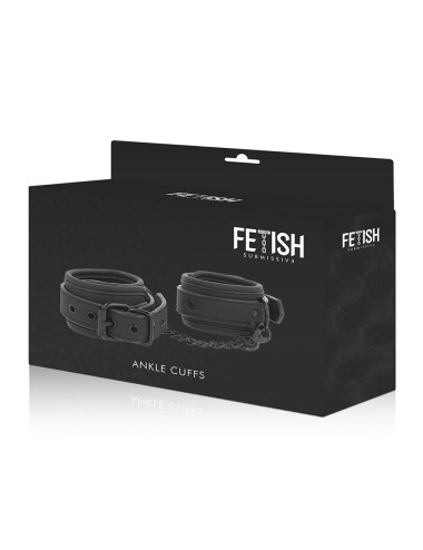 FETISH SUBMISSIVE - PUNHOS DE TORNOZELO DE COURO VEGANO COM FORRO DE NOPRENE