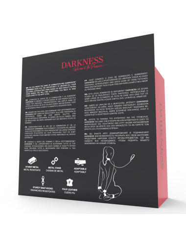 DARKNESS - ALGEMAS E COLAR DE COURO PRETO