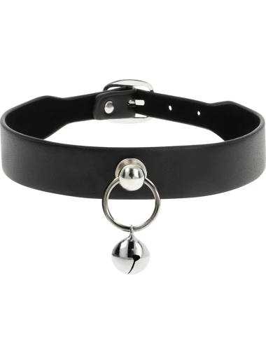 COQUETTE CHIC DESIRE - COLAR DE COURO VEGANO ACESSÓRIO MULHER CHOCALHO/ARO