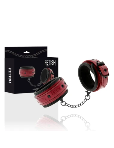 FETISH SUBMISSIVE DARK ROOM - ALGEMAS DE TORNOZELO DE COURO VEGANO COM FORRO DE NEOPRENE