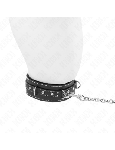 KINK - COLAR DE COURO PVC COM CINTO 105 CM REBITE DE strass 41,5 X 4 CM