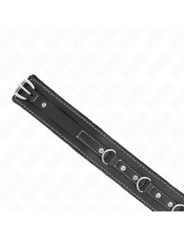 KINK - COLAR DE COURO PVC COM CINTO 105 CM REBITE DE strass 41,5 X 4 CM
