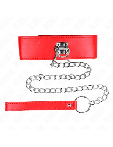 KINK - COLAR COM CINTO 65 CM COM ALÇA LARGA VERMELHA AJUSTÁVEL 33,5-41 CM X 5 CM