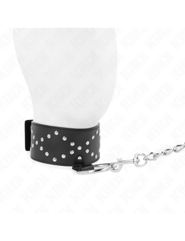 KINK - COLAR 65 CM COM TRELA COM PREGOS PRATA MODELO 3 AJUSTÁVEL 36-43 CM X 5 CM