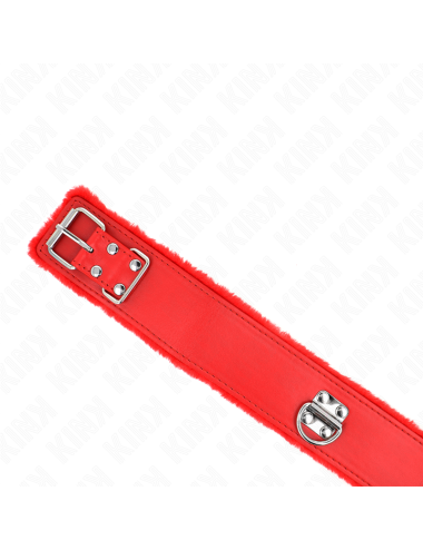KINK - COLAR COM TRELA 116 CM COM PREGOS PRATA MODELO 4 VERMELHO AJUSTÁVEL 40-48 CM X 6 CM