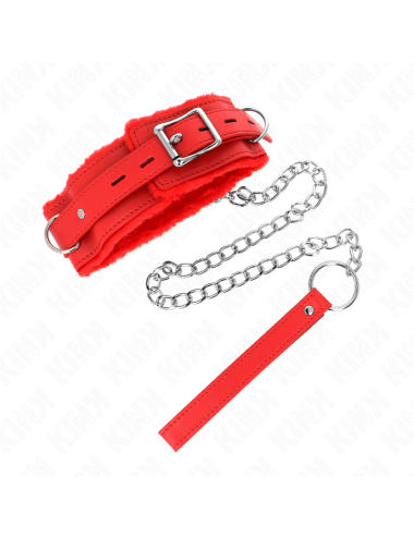 KINK - COLAR COM TRELA 65 CM COM RESTRIÇÕES VERMELHO 36-42 CM X 5,5 CM