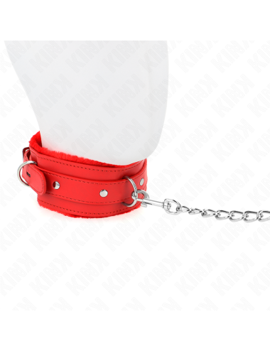KINK - COLAR COM TRELA 65 CM COM RESTRIÇÕES VERMELHO 36-42 CM X 5,5 CM
