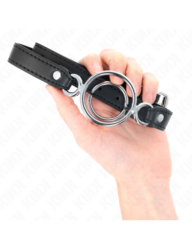 KINK - GAG COM MÚLTIPLOS O-RINGS 5 CM PRETO 63 X 2,5 CM