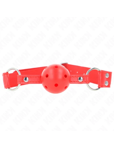 KINK - MORDAÇA DE BOLA DURA OCA VERMELHA COMPLETA 62 x 2 CM